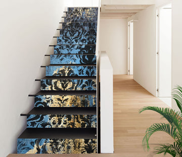 3D Blue Pattern 828 Skromova Marina Stair Risers