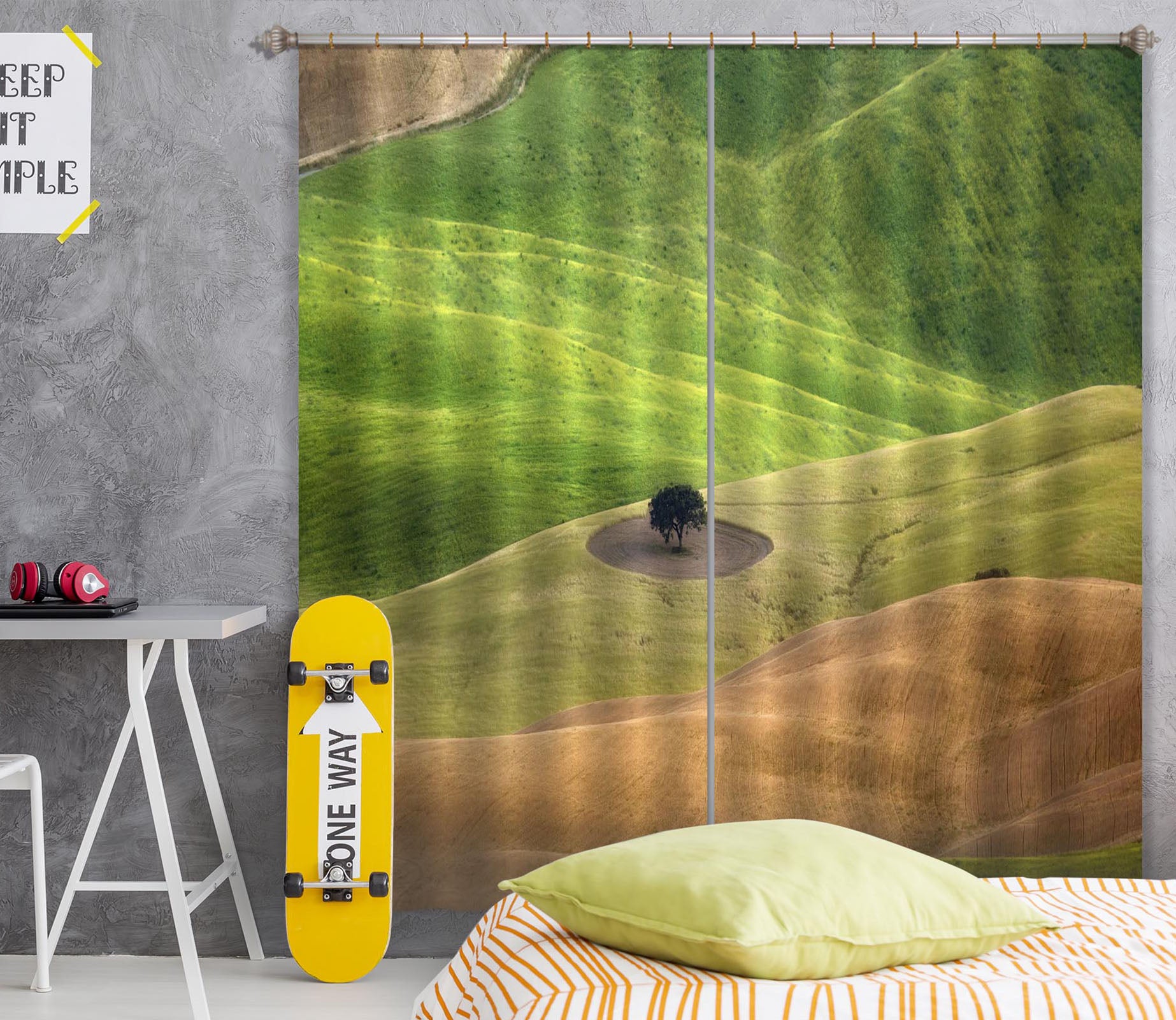 3D Green Grassland 155 Marco Carmassi Curtain Curtains Drapes