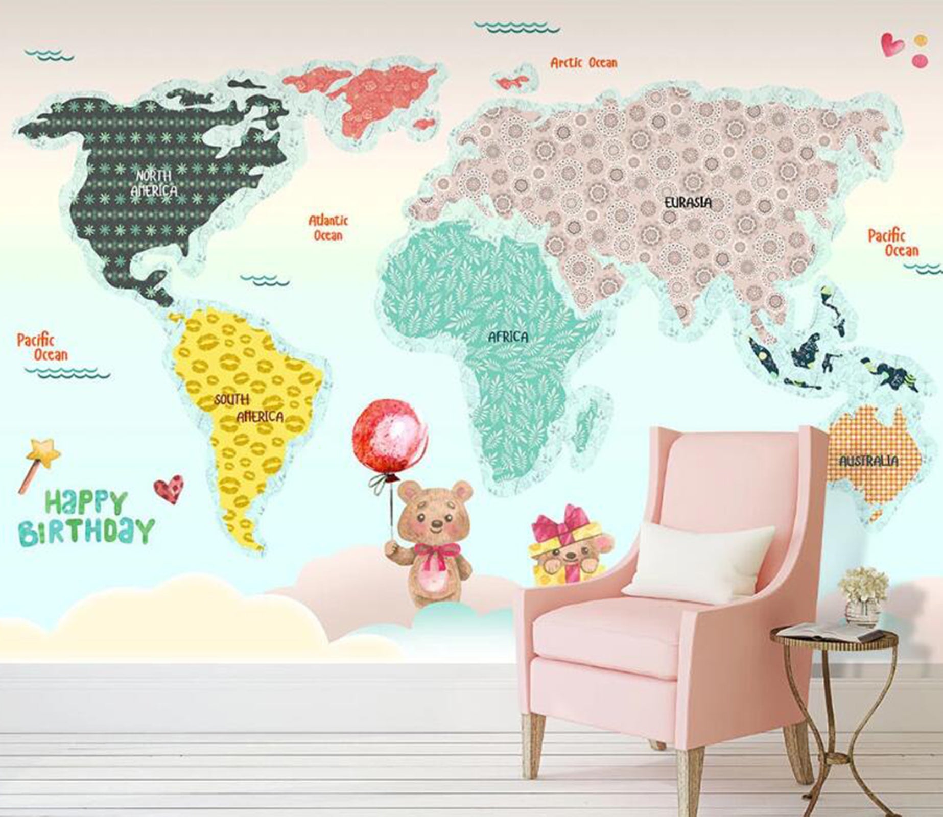 3D Lovely Map WC39 Wall Murals Wallpaper AJ Wallpaper 2 