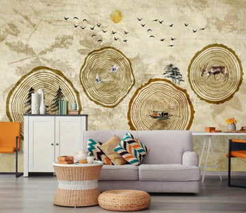 3D Tree Stump Growth Rings 486 Wall Murals