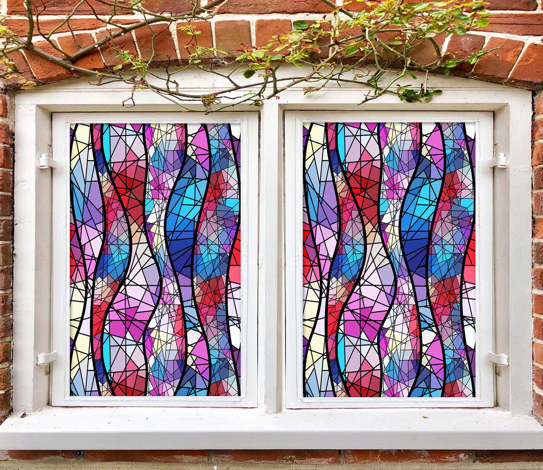 3D Color Graffiti 327 Window Film Print Sticker Cling Stained Glass UV Block