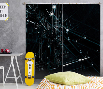 3D Night Lights 050 Noirblanc777 Curtain Curtains Drapes