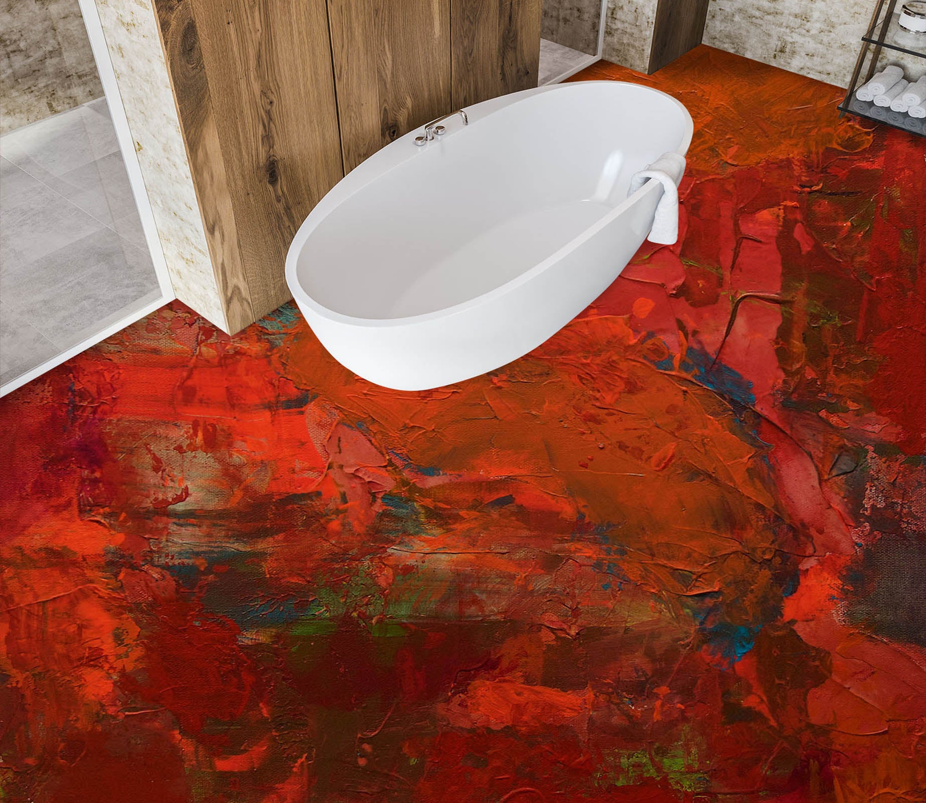 3D Red Pattern 9937 Allan P. Friedlander Floor Mural  Wallpaper Murals Self-Adhesive Removable Print Epoxy