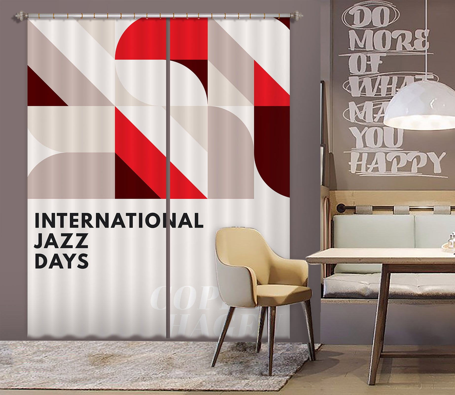 3D Grey Geometry 1060 Boris Draschoff Curtain Curtains Drapes