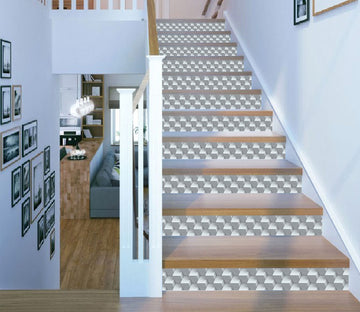 3D Interlaced Cube 4565 Marble Tile Texture Stair Risers Wallpaper AJ Wallpaper 