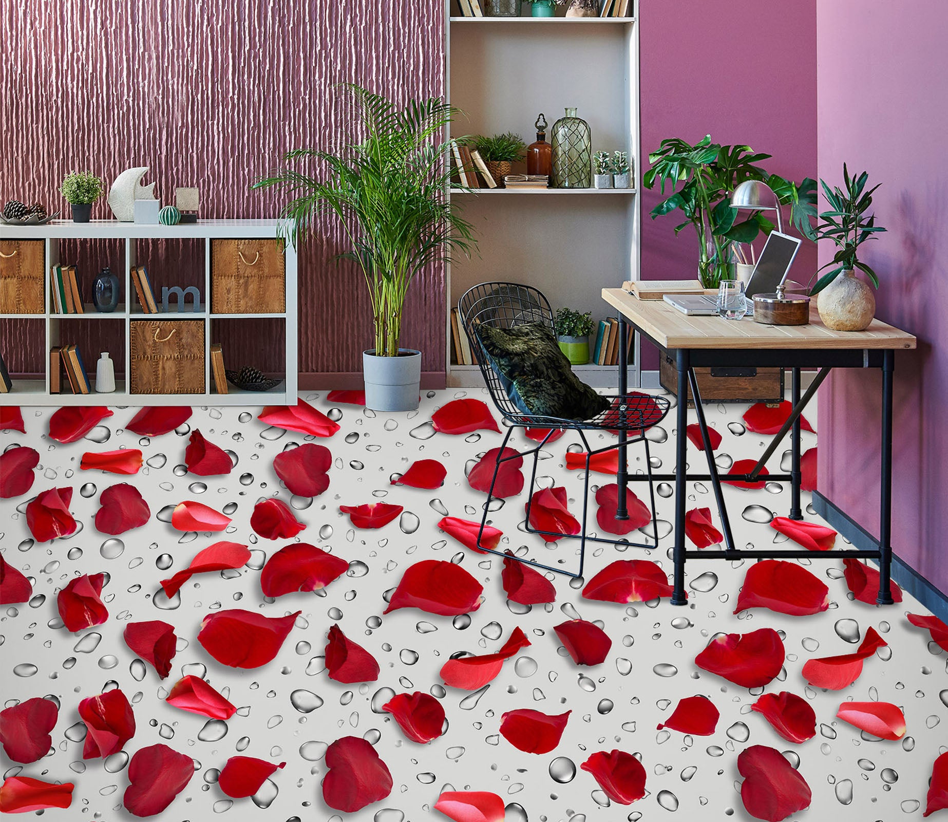 3D Red Rose Petals 258 Floor Mural  Wallpaper Murals Rug & Mat Print Epoxy waterproof bath floor