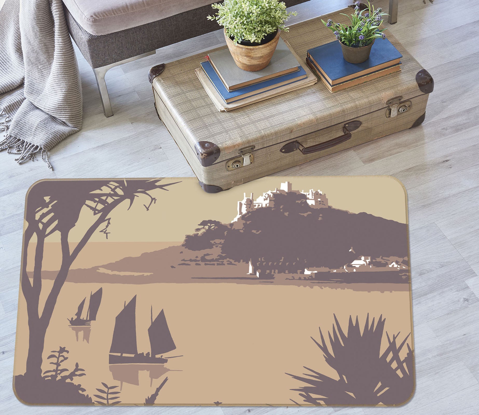 3D Marazion 1165 Steve Read Rug Non Slip Rug Mat