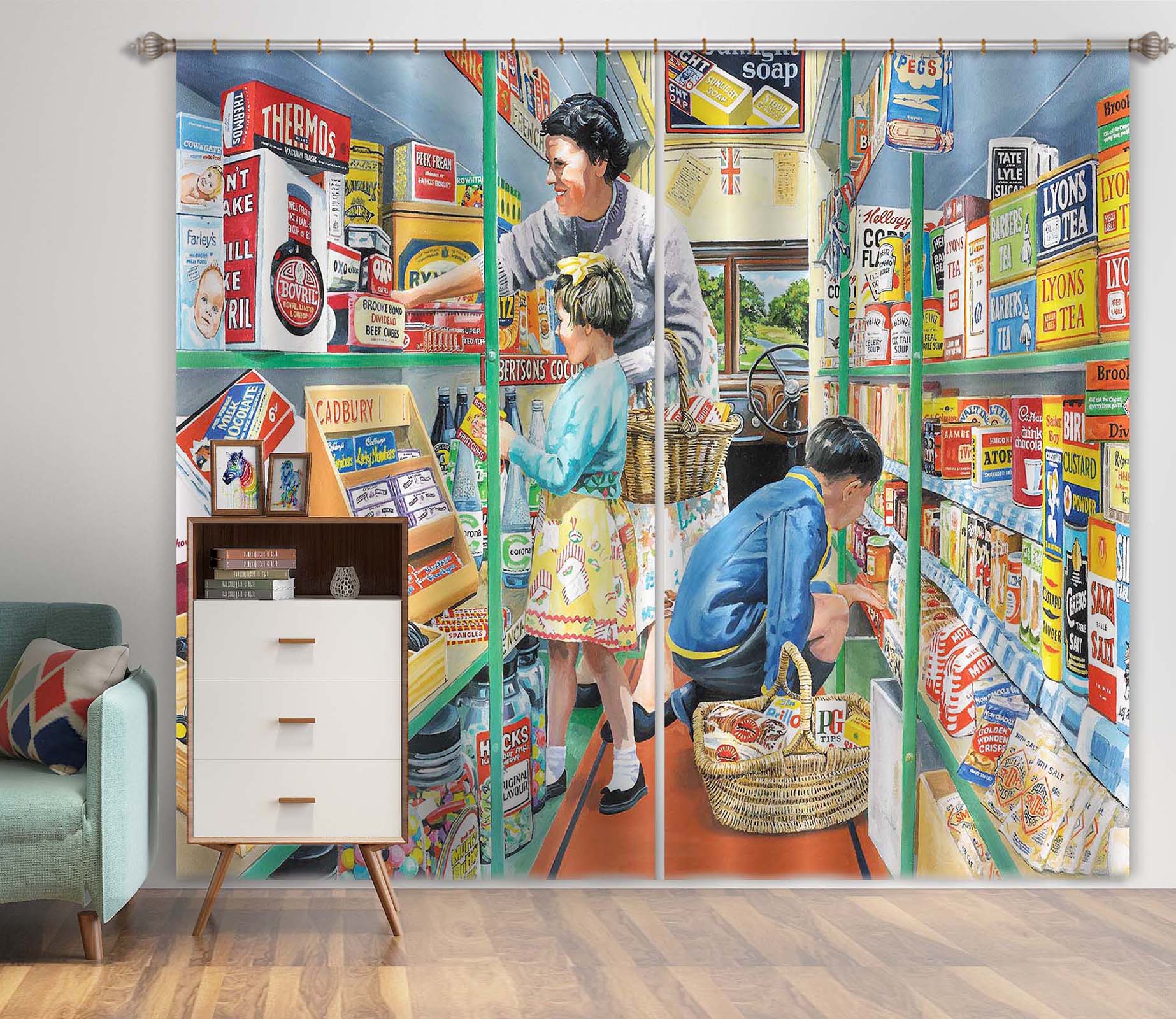 3D In The Mobile Shop 072 Trevor Mitchell Curtain Curtains Drapes