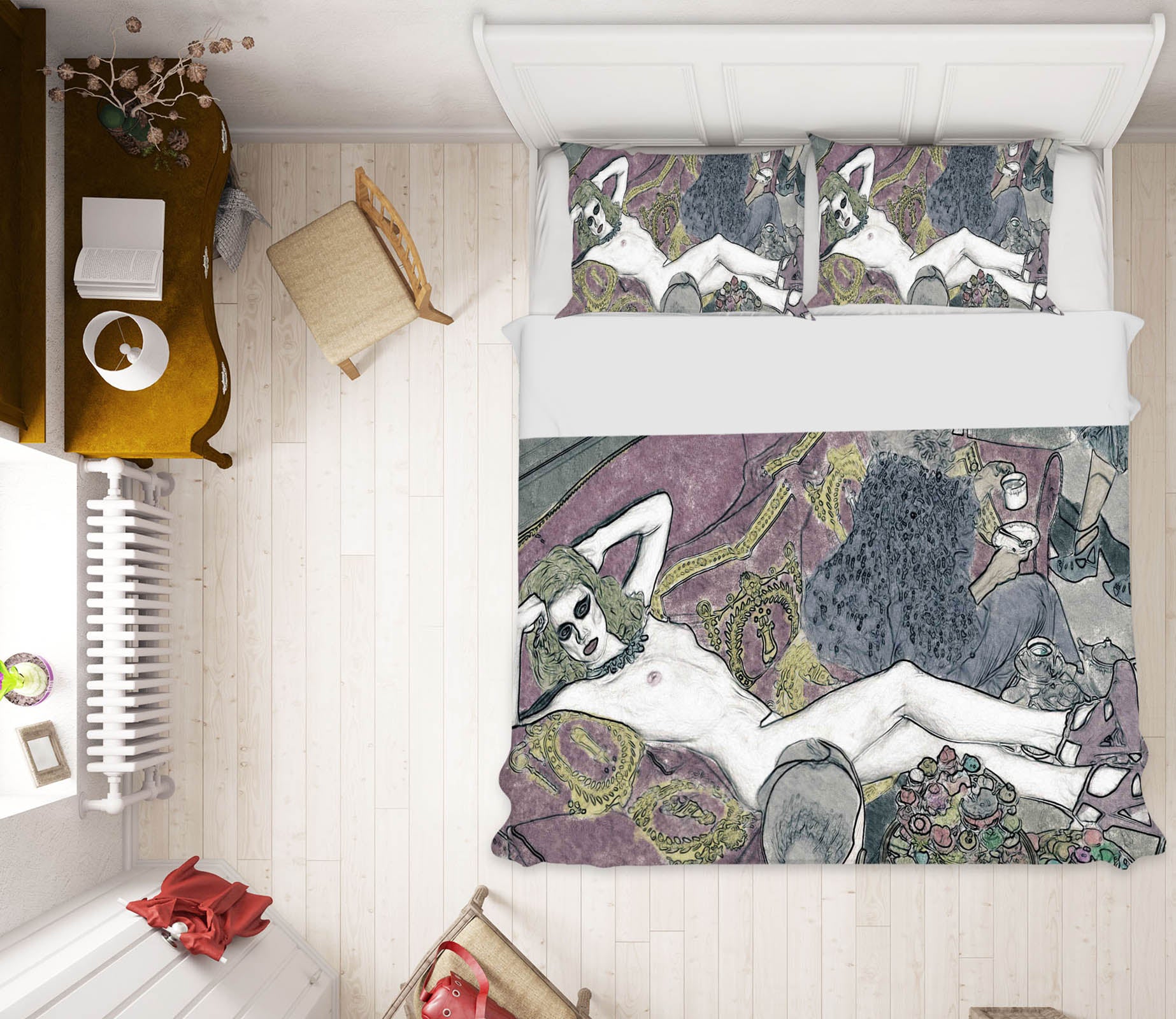 3D Lounge Chair Girl 2007 Marco Cavazzana Bedding Bed Pillowcases Quilt