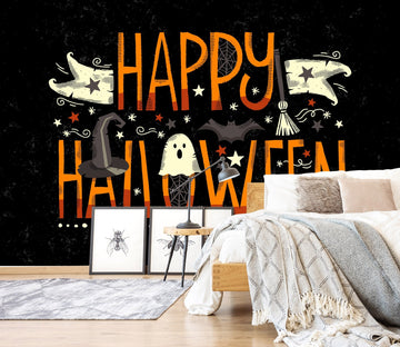 3D Broom Hat Stars 1009 Halloween Wall Murals Wallpaper AJ Wallpaper 2 