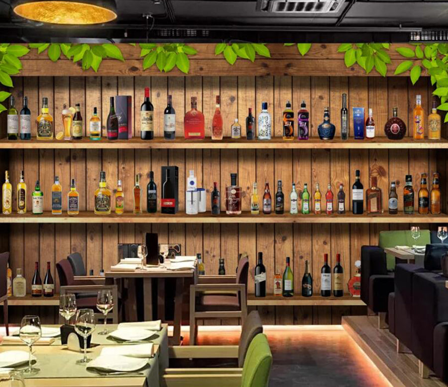 3D Wine Cabinet 500 Wall Murals