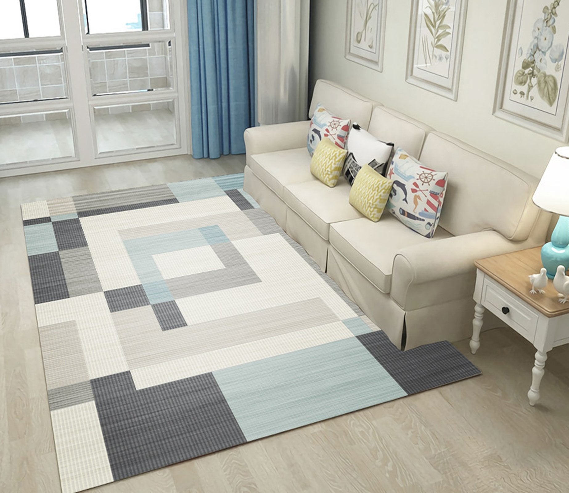 3D Modern Geometric Pattern WG403 Non Slip Rug Mat Mat AJ Creativity Home 