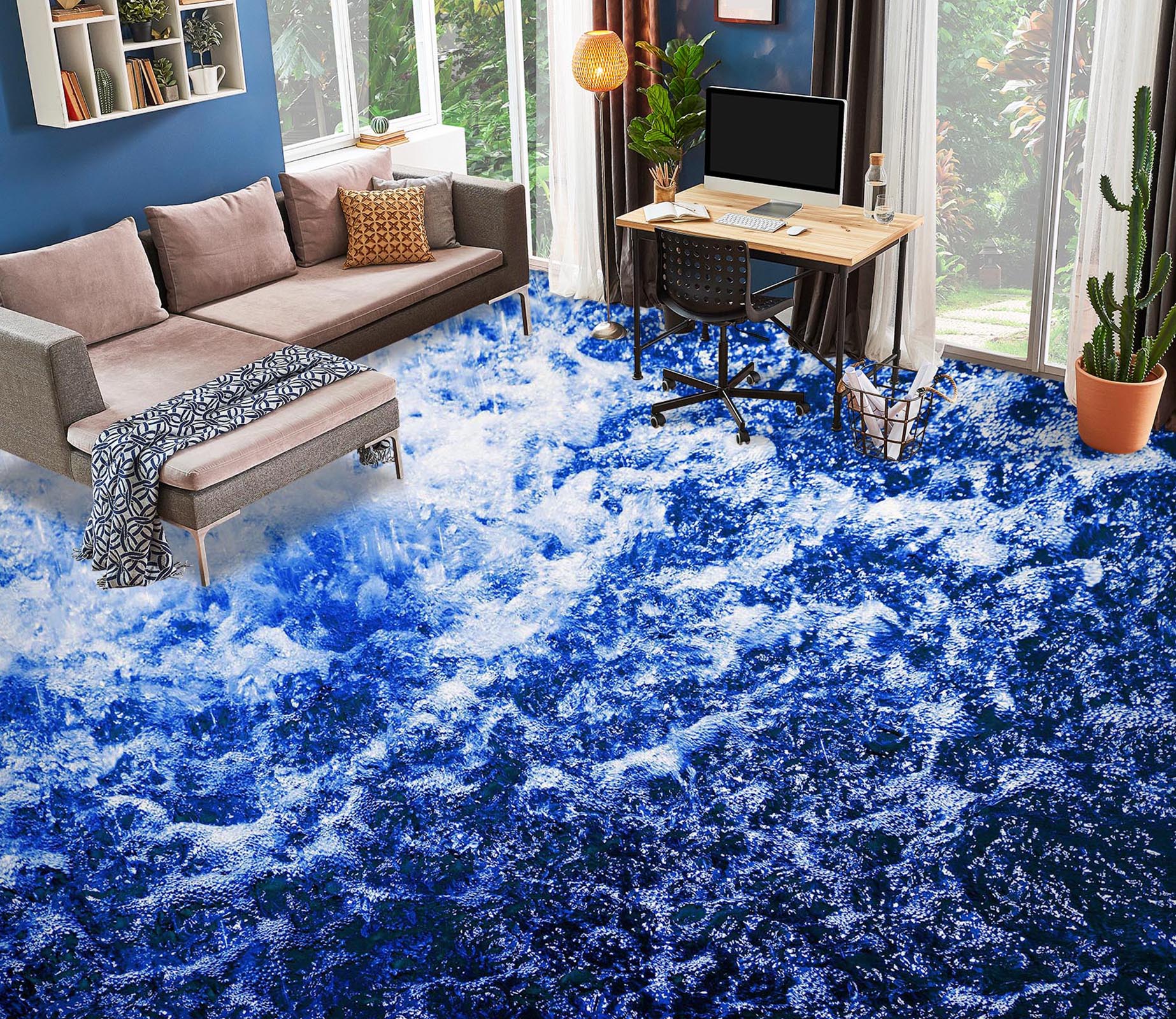 3D Intense Purple River 1447 Floor Mural  Wallpaper Murals Self-Adhesive Removable Print Epoxy