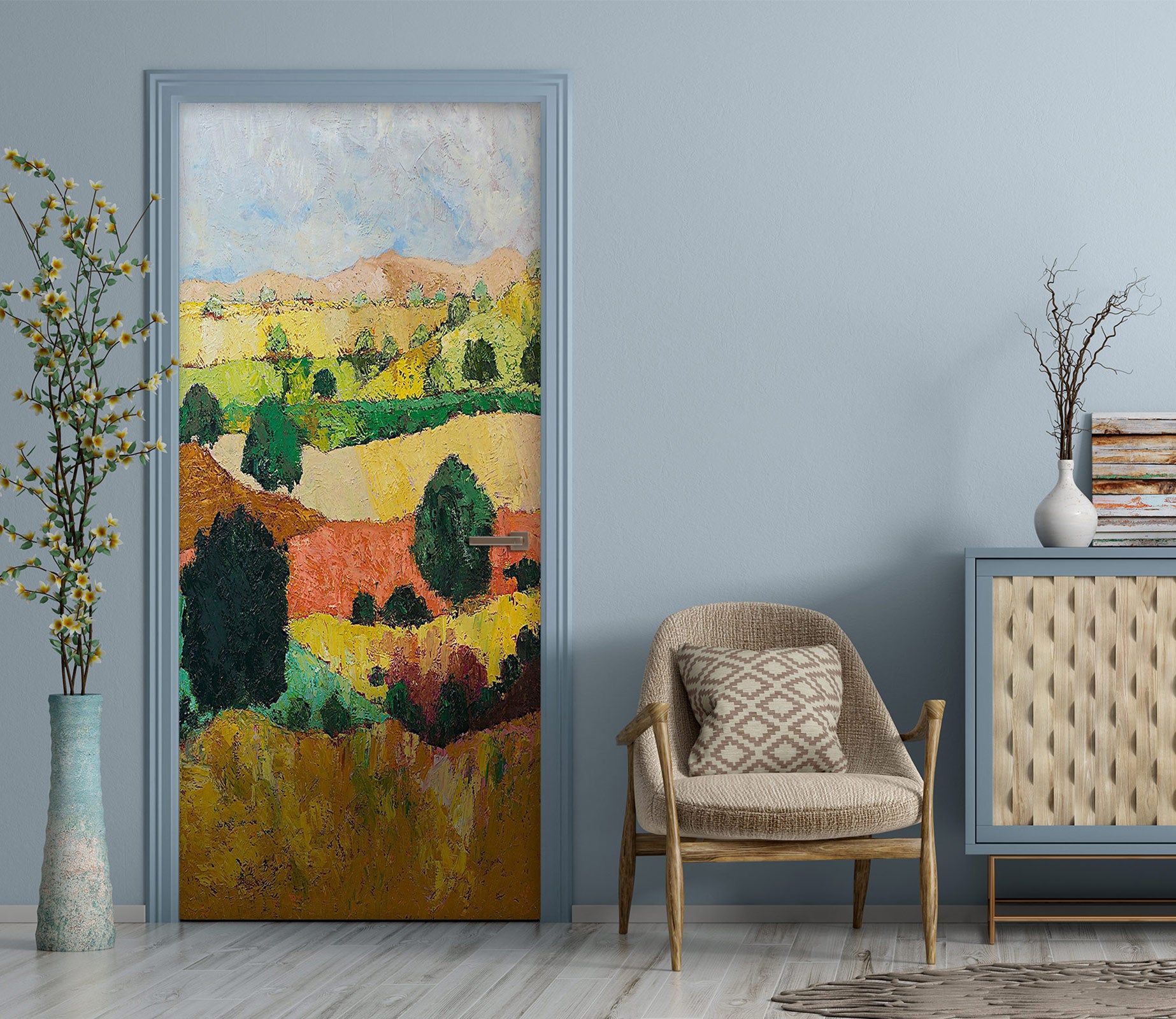 3D Hillside Trees 9351 Allan P. Friedlander Door Mural