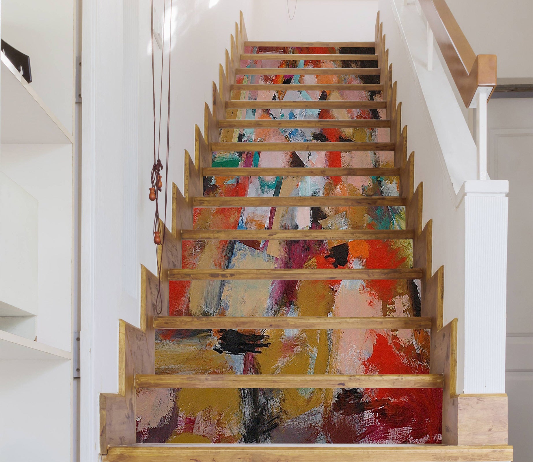 3D Red Color Pattern 89180 Allan P. Friedlander Stair Risers