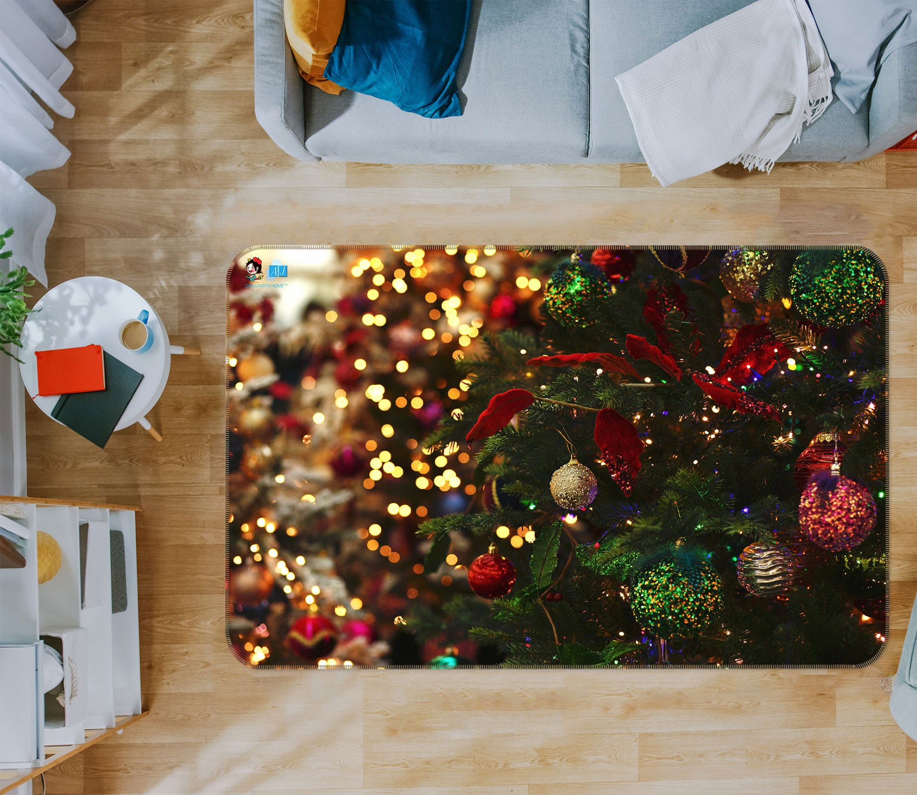 3D Tree 56156 Christmas Non Slip Rug Mat Xmas