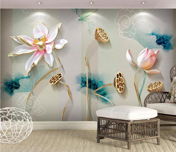 3D White Lotus WC65 Wall Murals Wallpaper AJ Wallpaper 2 