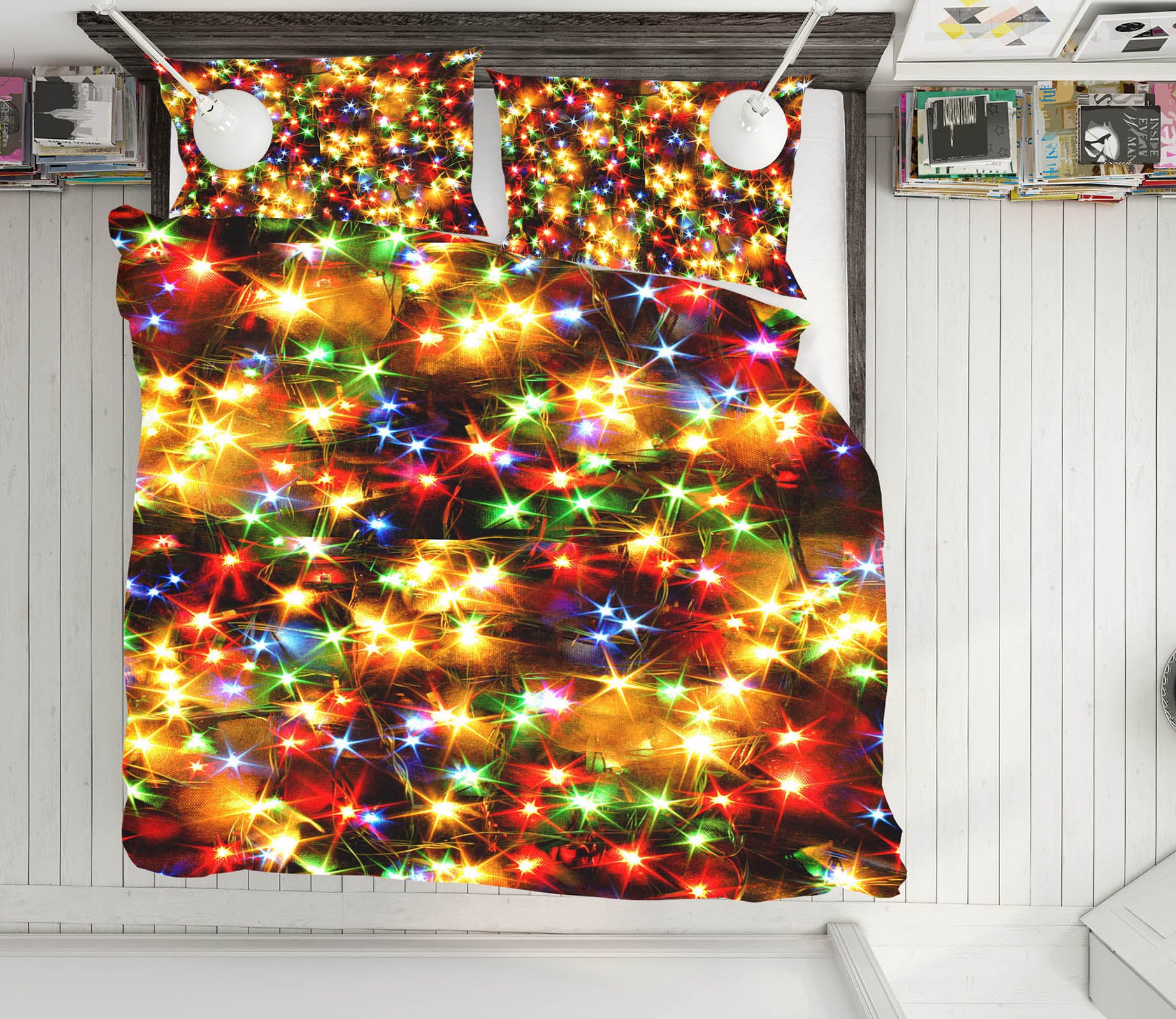 3D Color Starlight 52225 Christmas Quilt Duvet Cover Xmas Bed Pillowcases