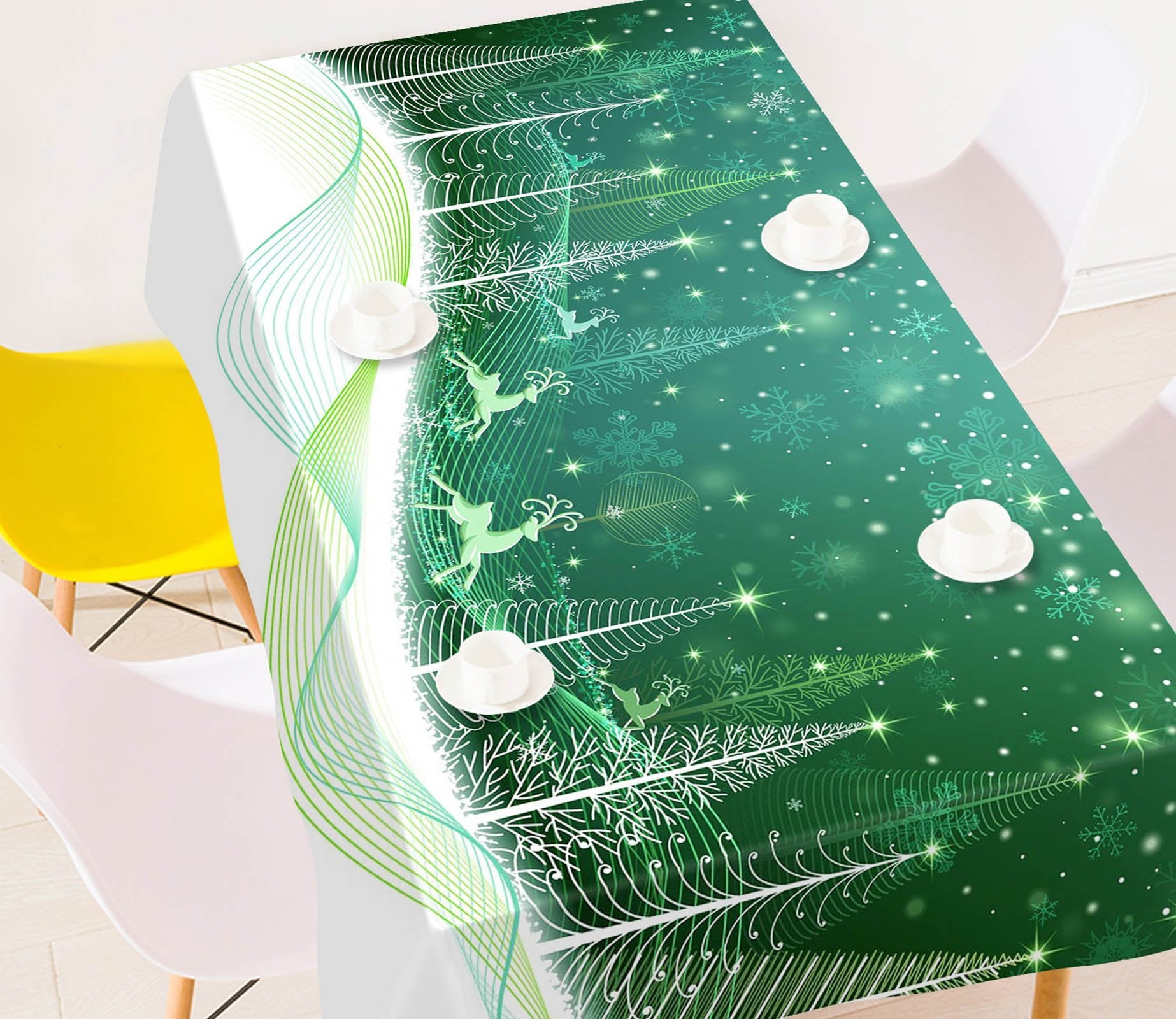 3D Deer Running Slope 8 Tablecloths Tablecloths AJ Creativity Home 