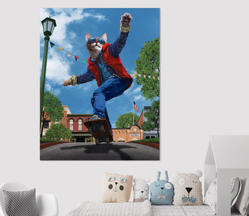 3D Cat To The Future 018 Vincent Hie Wall Sticker