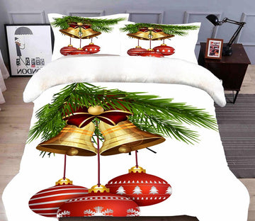 3D Bells 32045 Christmas Quilt Duvet Cover Xmas Bed Pillowcases