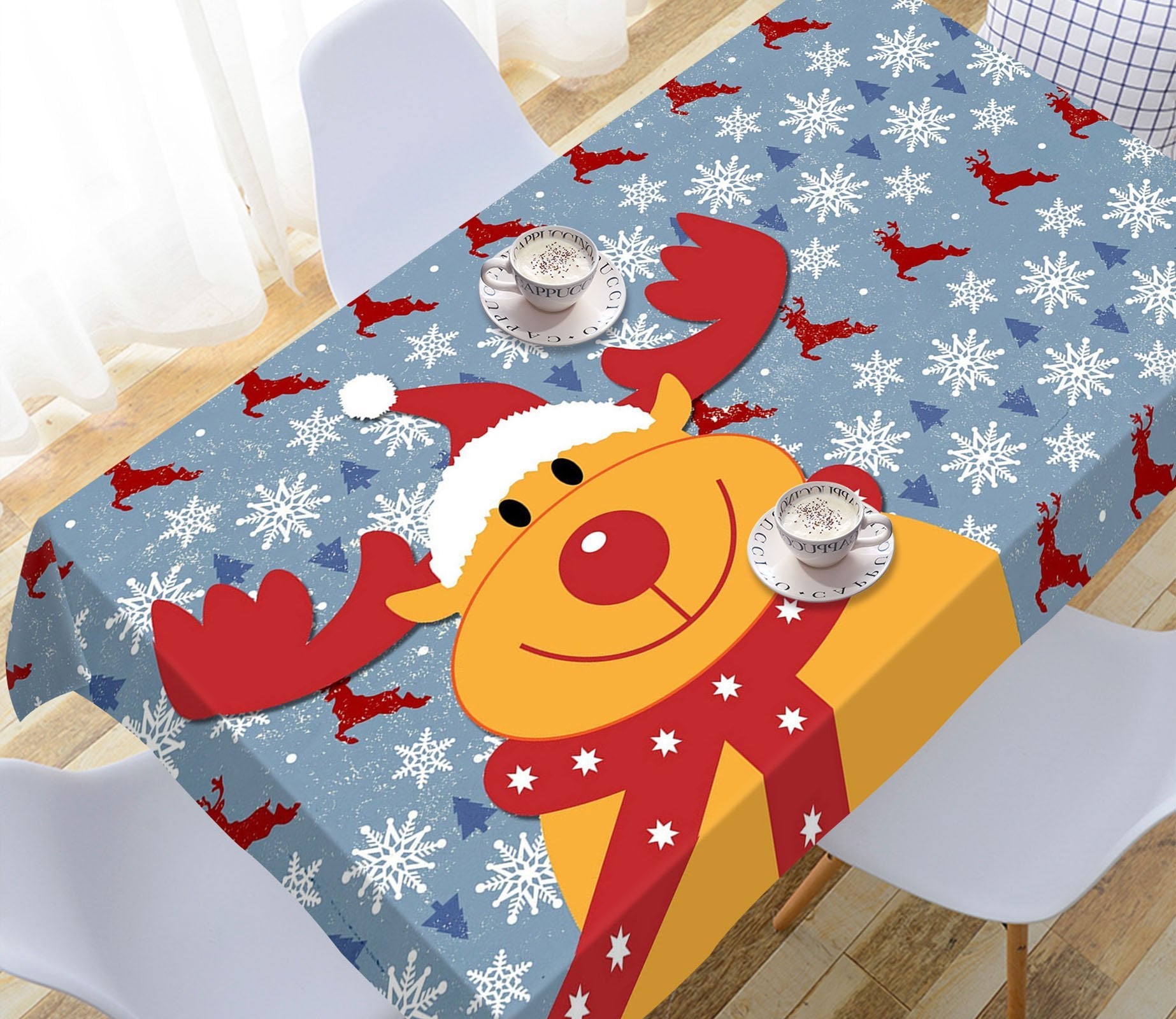 3D Cartoon Fat Deer 50 Tablecloths Tablecloths AJ Creativity Home 