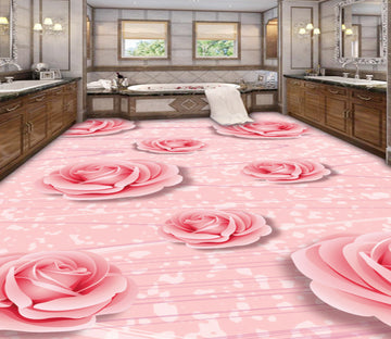 3D Pink Rose 332 Floor Mural  Wallpaper Murals Rug & Mat Print Epoxy waterproof bath floor