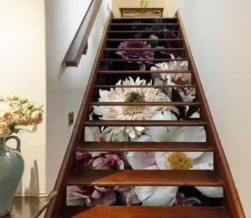 3D Clear And Delicate Flowers 504 Stair Risers