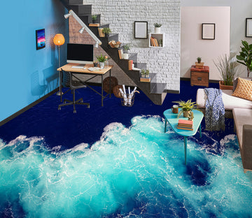3D Intense Deep Blue Waves 556 Floor Mural  Wallpaper Murals Rug & Mat Print Epoxy waterproof bath floor