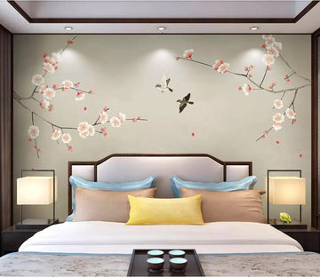 3D Flower Bird WC47 Wall Murals Wallpaper AJ Wallpaper 2 