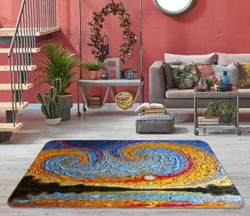 3D Shell Sunset 1012 Dena Tollefson Rug Non Slip Rug Mat