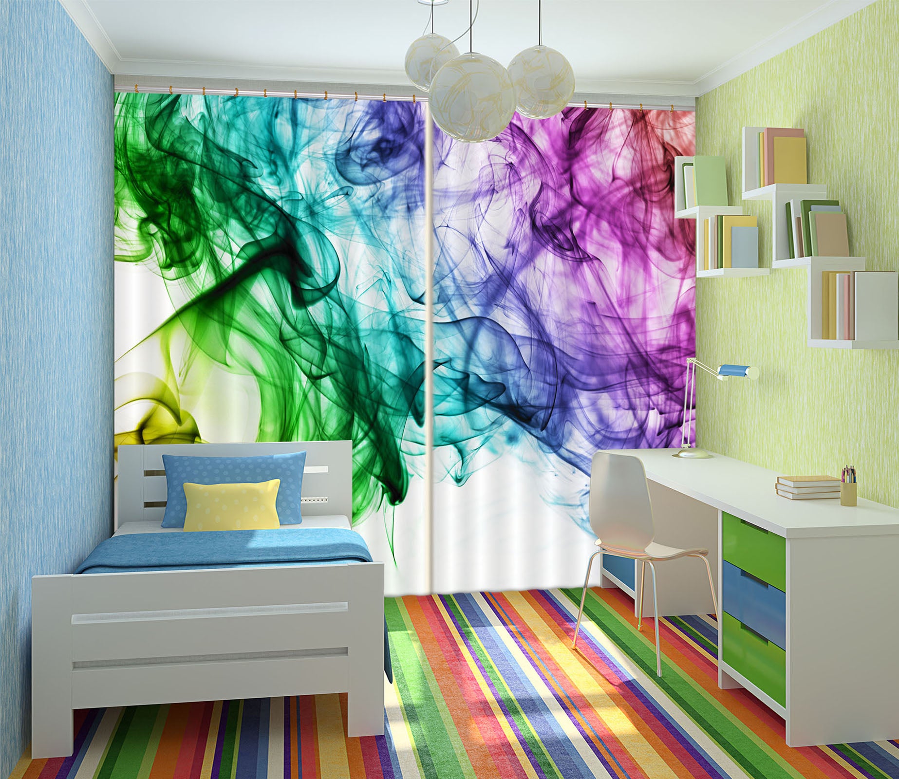 3D Color Graffiti 838 Curtains Drapes