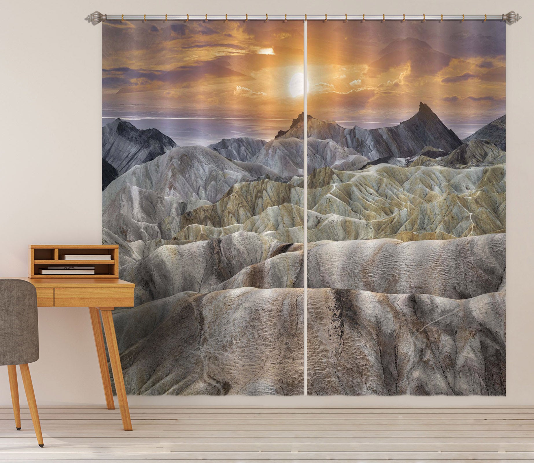 3D White Mountain Peak 196 Marco Carmassi Curtain Curtains Drapes