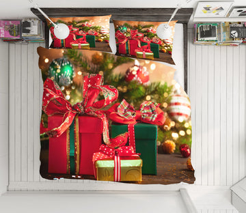 3D Gift Box 52188 Christmas Quilt Duvet Cover Xmas Bed Pillowcases