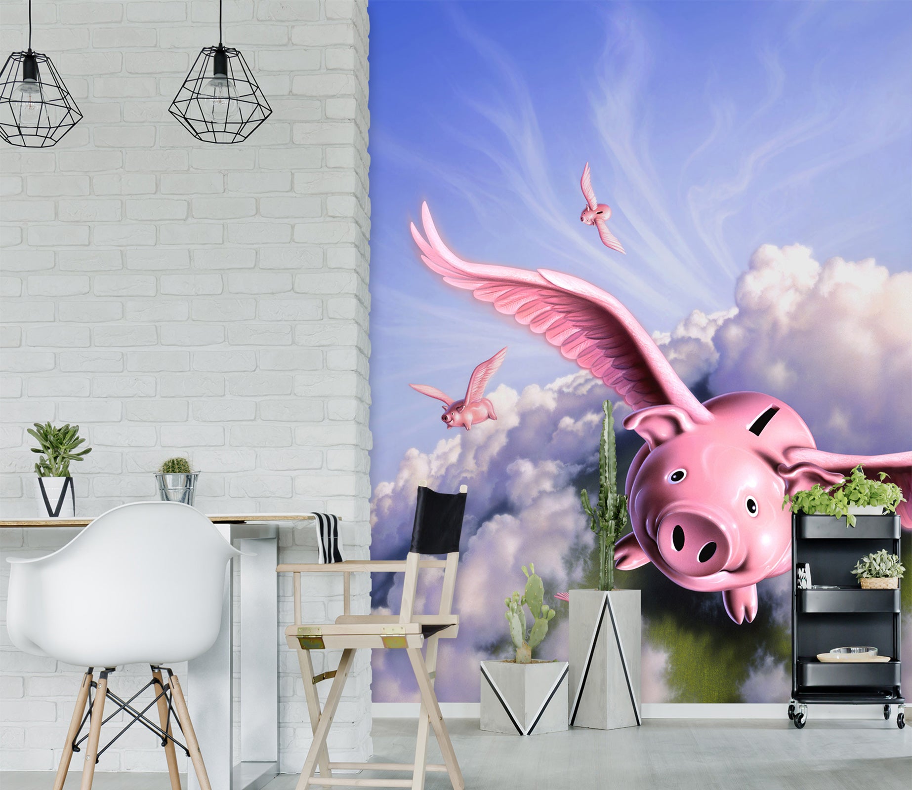 3D Piggies 1416 Jerry LoFaro Wall Mural Wall Murals