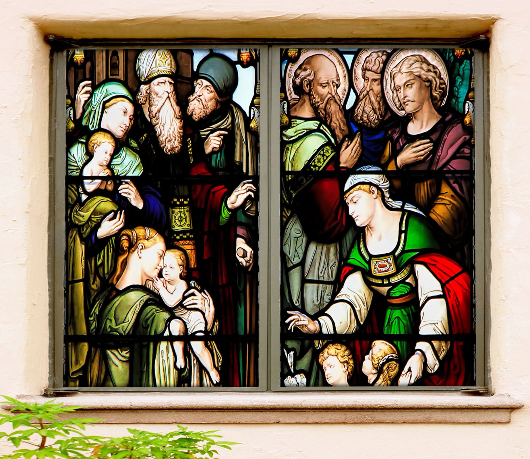 3D Noble Baby 162 Window Film Print Sticker Cling Stained Glass UV Block