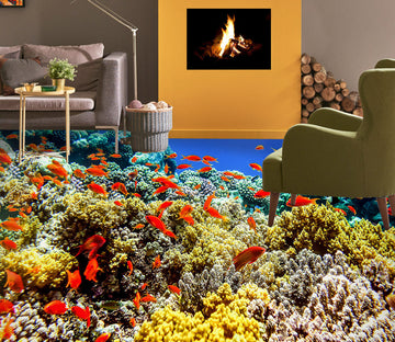3D Rich Orange Fish 781 Floor Mural  Wallpaper Murals Rug & Mat Print Epoxy waterproof bath floor