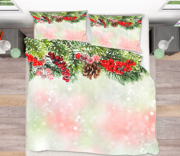 3D Branches 52227 Christmas Quilt Duvet Cover Xmas Bed Pillowcases