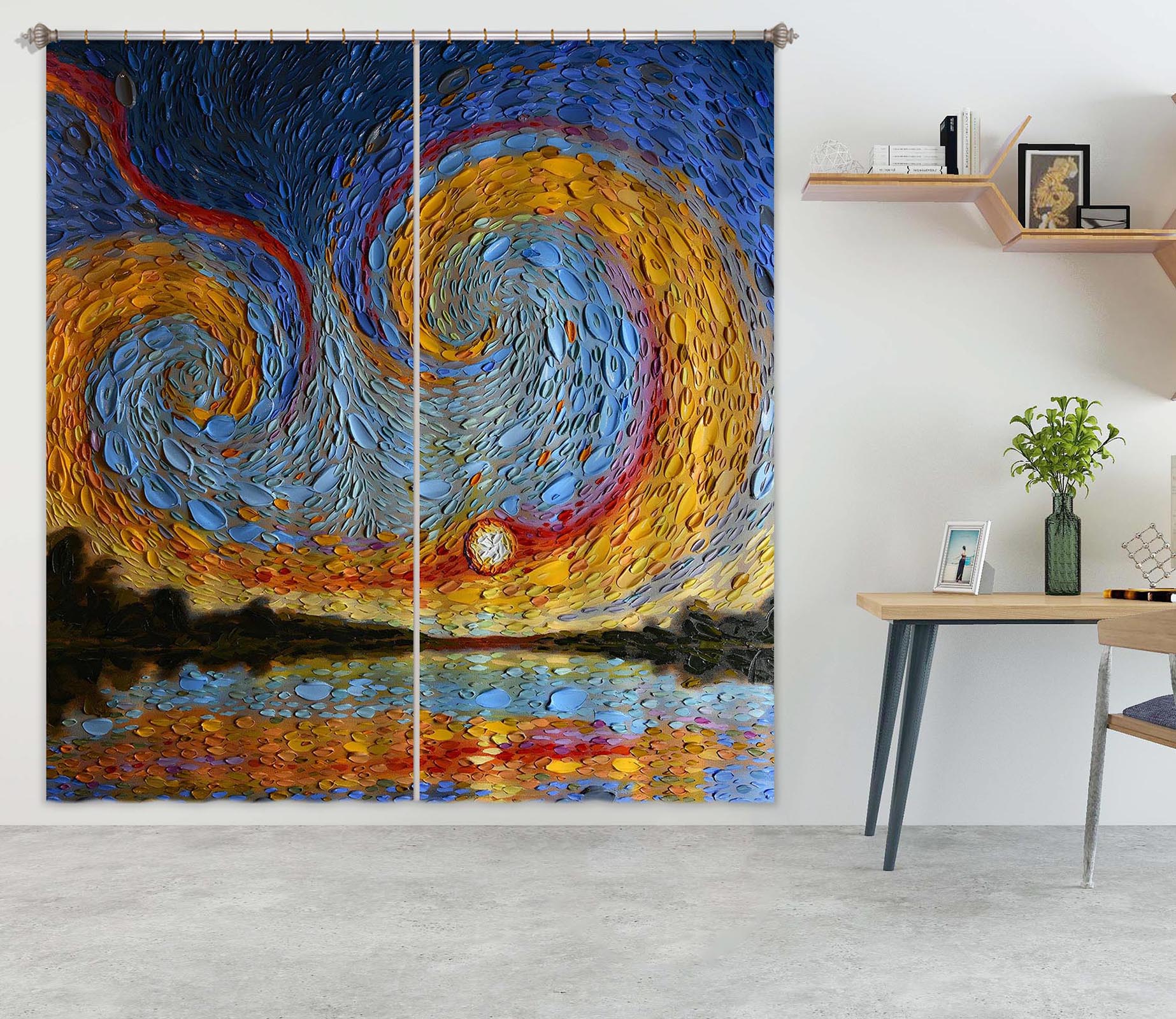 3D Colorful Shells 056 Dena Tollefson Curtain Curtains Drapes