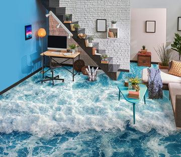 3D Fierce Surging Waves 722 Floor Mural  Wallpaper Murals Rug & Mat Print Epoxy waterproof bath floor