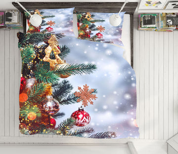 3D Branch Pendant 52257 Christmas Quilt Duvet Cover Xmas Bed Pillowcases