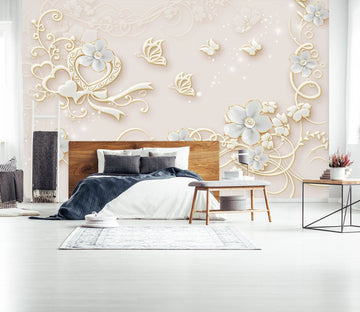3D Pink Rose 1521 Wall Murals