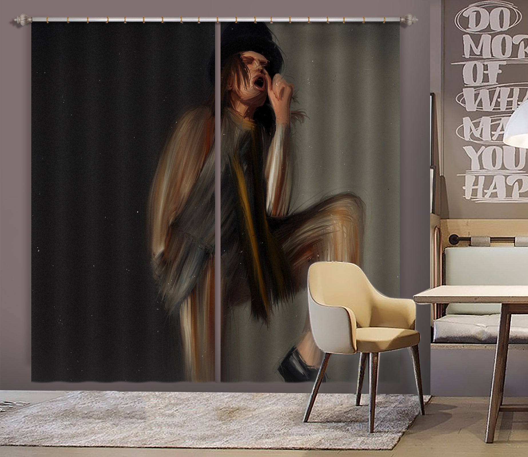 3D Singing Girl 044 Marco Cavazzana Curtain Curtains Drapes