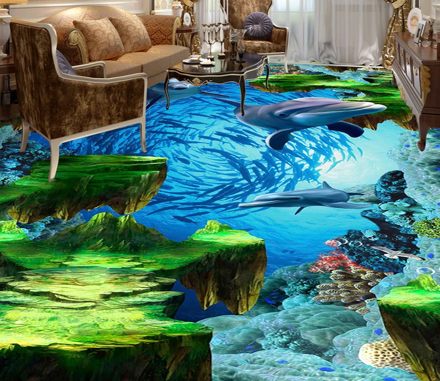 3D Ocean Fish 541 Floor Mural  Wallpaper Murals Rug & Mat Print Epoxy waterproof bath floor