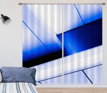 3D Blue Minimalism 057 Noirblanc777 Curtain Curtains Drapes