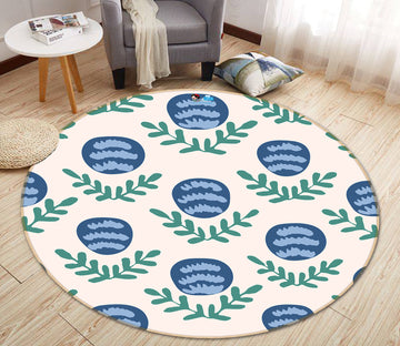 3D Blue Flowers 10559 Kashmira Jayaprakash Rug Round Non Slip Rug Mat