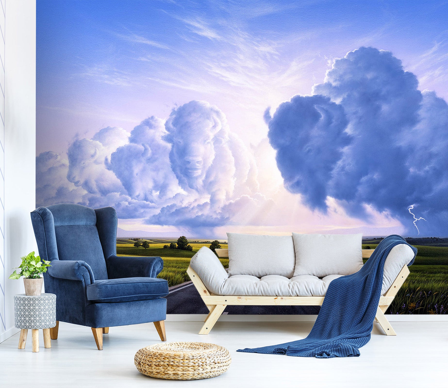 3D Buffalo Crossing 102 Jerry LoFaro Wall Mural Wall Murals