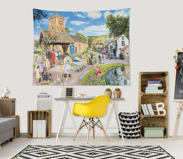 3D Village Town 11285 Trevor Mitchell Tapestry Hanging Cloth Hang