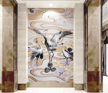 3D White Crane WC277 Wall Murals