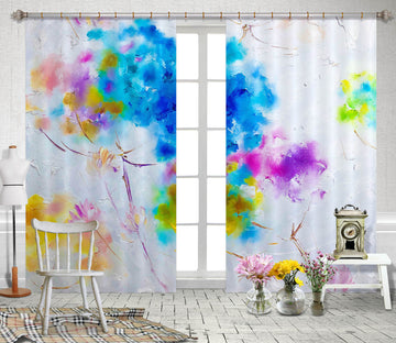 3D Watercolor Flowers 2400 Skromova Marina Curtain Curtains Drapes
